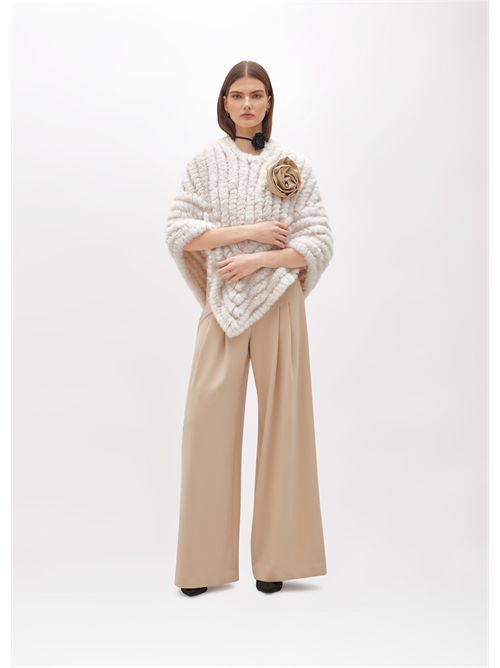 Poncho in faux fur con spilla BLUGIRL BLUMARINE | PF5001T0300/14300
